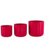 Pot de fleur J-Line Summer - céramique - rose - grand - Ø 18,5 cm