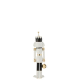Figurine J-Line Casse-Noisette en métal noir et blanc, vue de face
