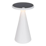 Lampe de table de batterie solaire "Palu" pour l'extérieur et à l'intérieur, en plastique en blanc, 20 cm de haut