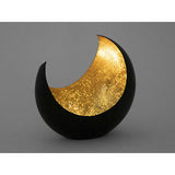 Bougeoir Documier Holder Congueur de la lune Black Matt Matt Gilded à l'intérieur