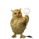 Lampe de table J-Line Owl en polyrésine dorée vue de face