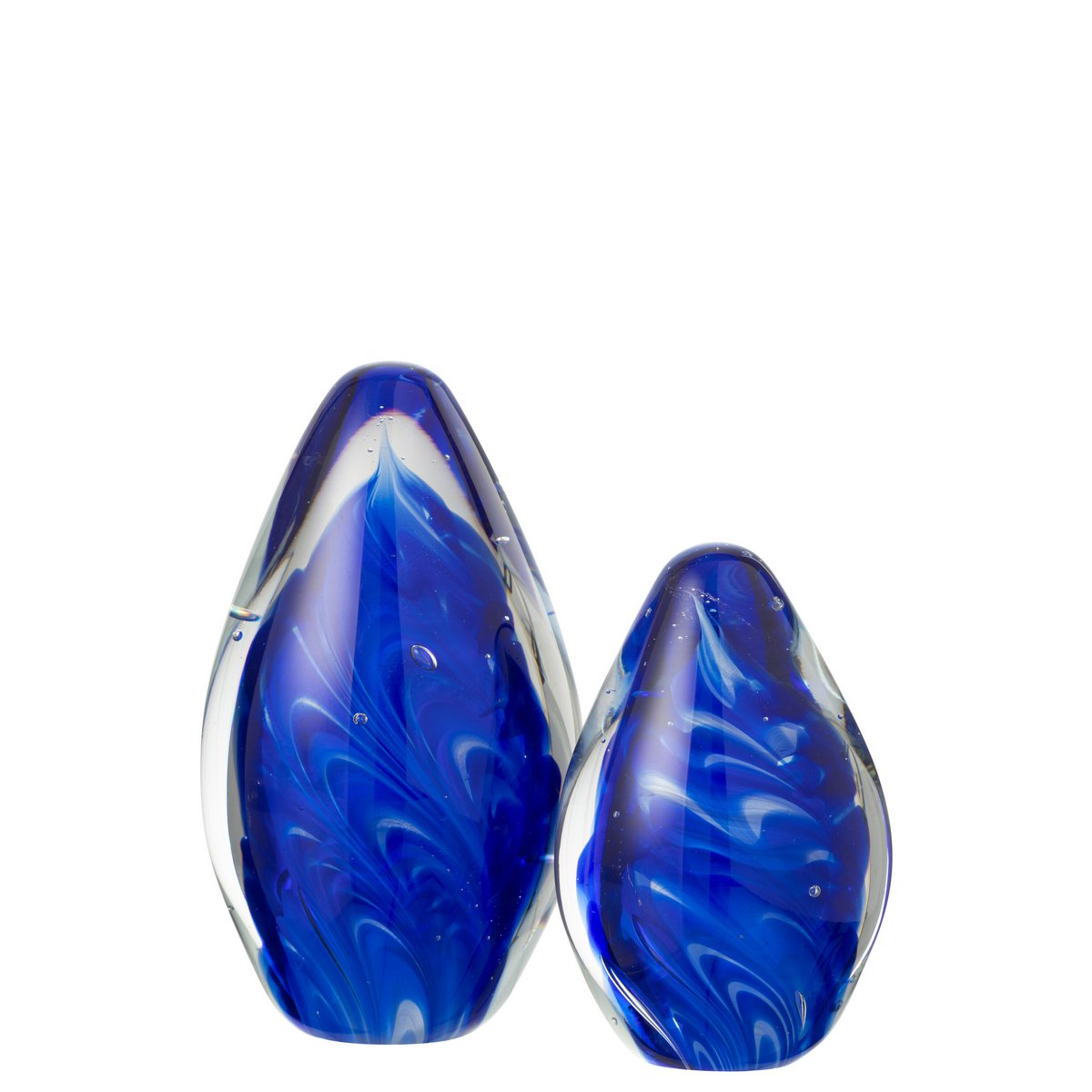 Presse-papier Polypus Oval J-Line en verre bleu, élégant et moderne