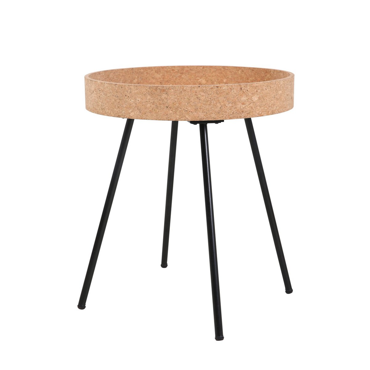 Table d'appoint en bois et métal, vue de dessus
