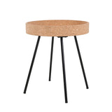 Table d'appoint en bois et métal, vue de dessus