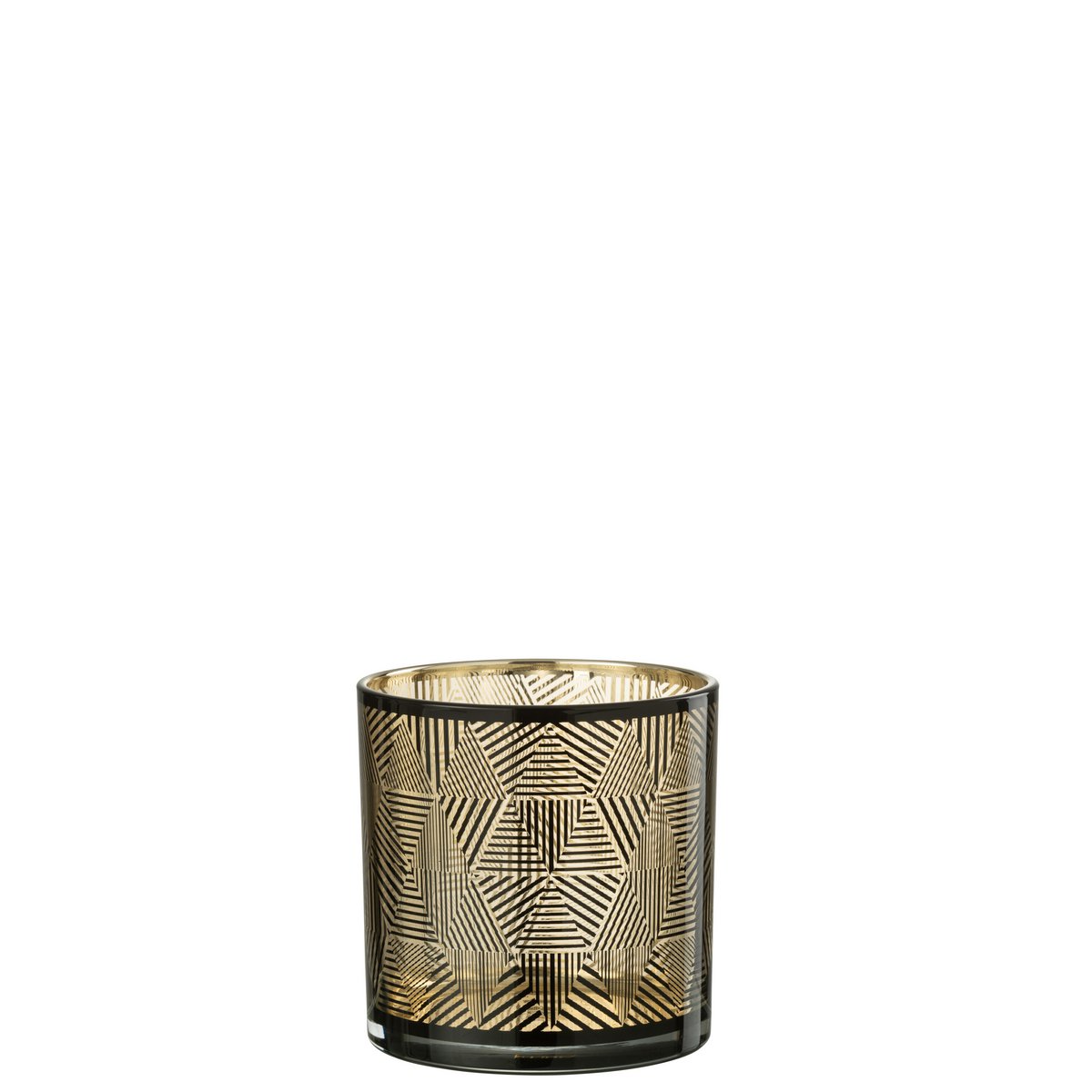 Lanterne J-Line marron avec bougie allumée