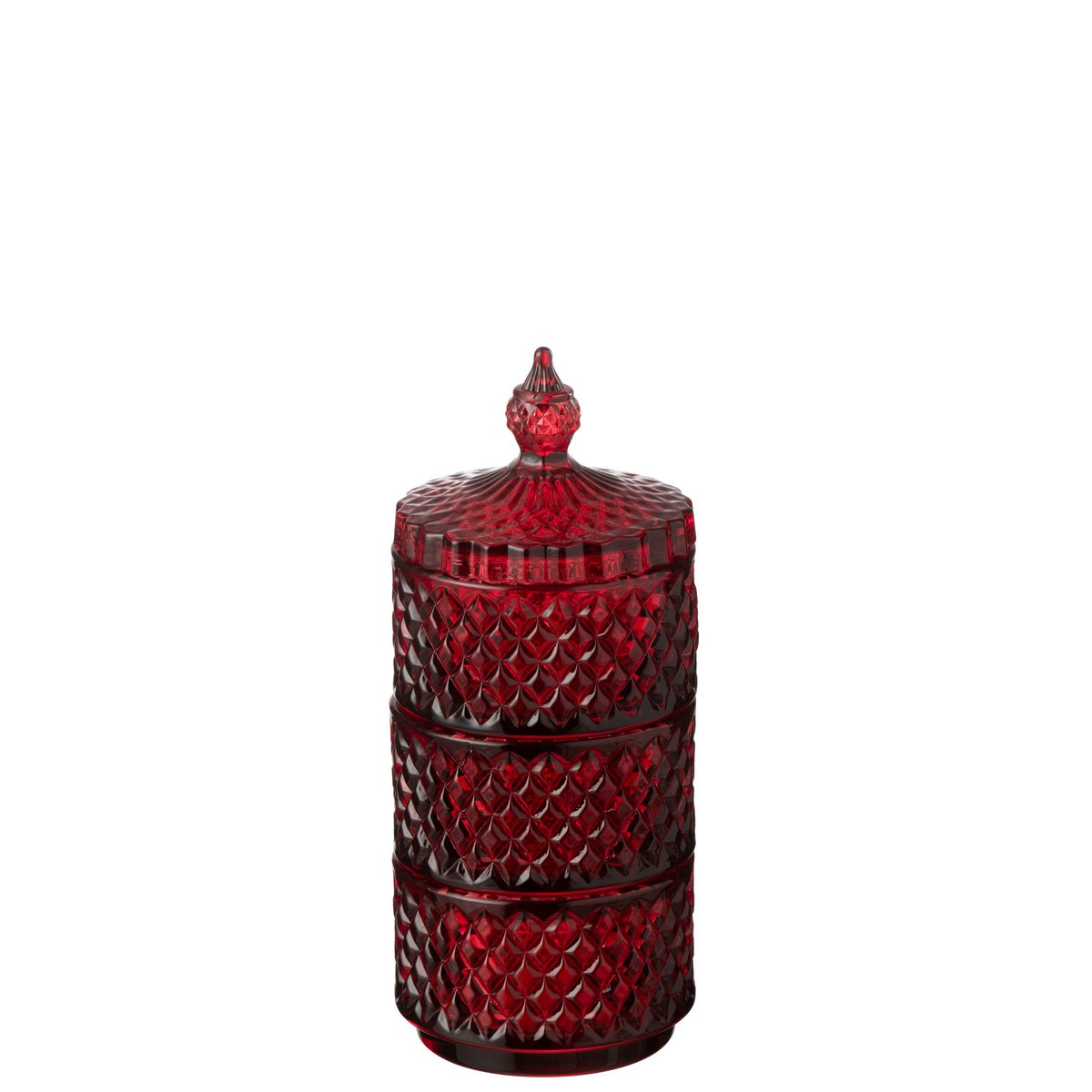 Pot de conservation J-Line en verre rouge - vue de face