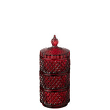 Pot de conservation J-Line en verre rouge - vue de face