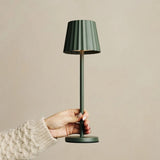 Lot de 4 lampes de table rechargeables vert olive avec station de recharge