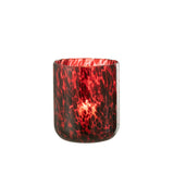 Lanterne J-Line Spotted en verre rouge et noir, vue de face