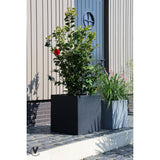 Cache-pot carré en fiberstone noir
