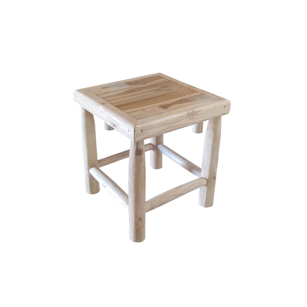 Table d'appoint en teck avec lignes épurées et finition naturelle
