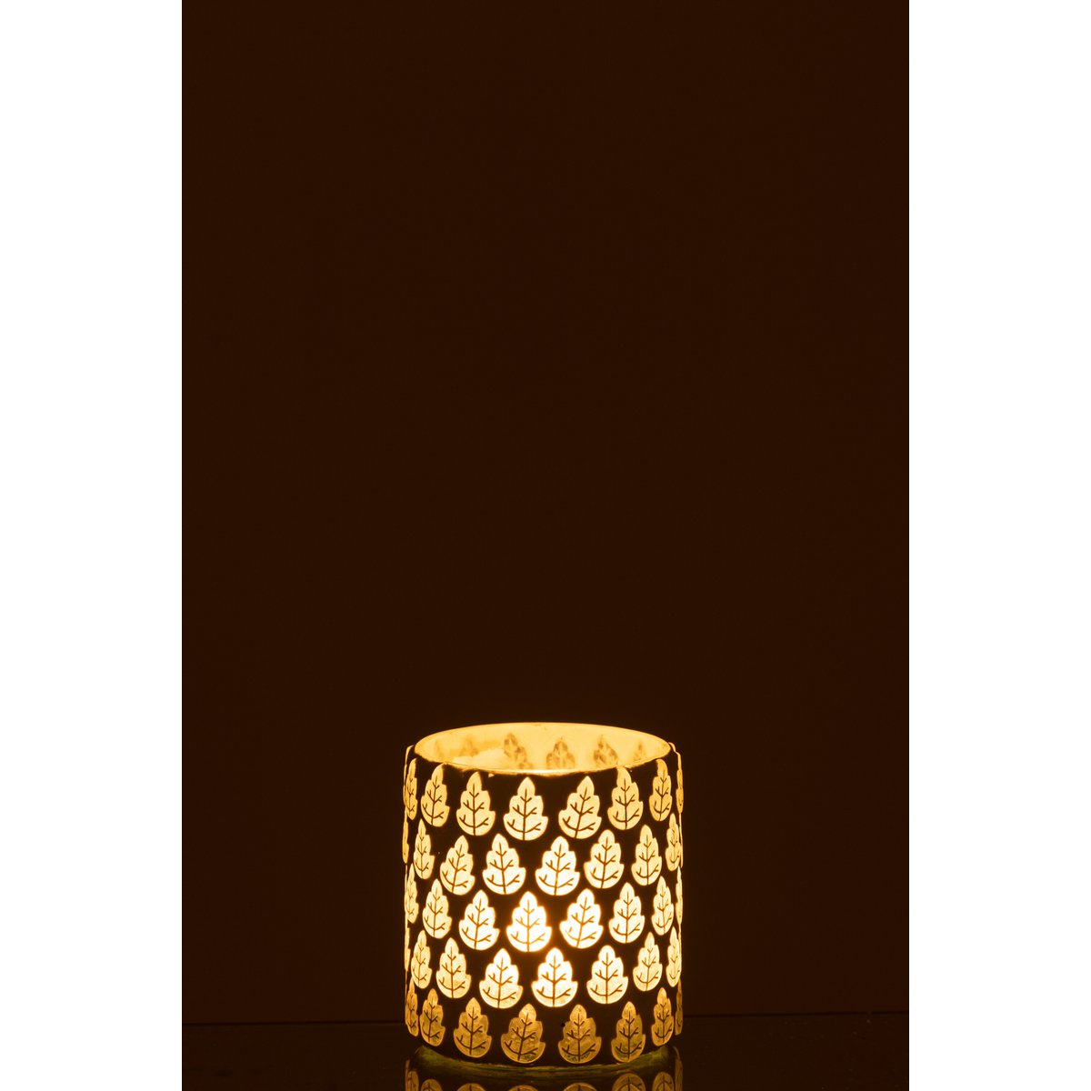 Bougeoir J-Line en verre blanc, détail du verre