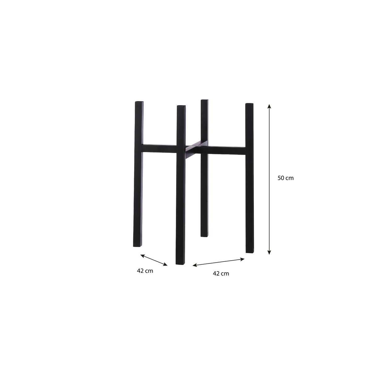 Détail du support pour plantes Ascot Noir, mettant en valeur une plante.