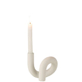 Bougeoir J-Line en céramique blanche, design moderne et élégant