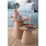 Tables d'appoint J-Line Round + Edge - bois - naturel - lot de 2