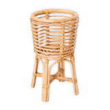 Support pour Plantes en Rotin Rond – Jardinière Boho – Panier à Plantes en Rotin – Support de Fleurs Naturel pour Pots jusqu'à Ø20 cm AKARA