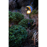 "Lune" à la terre solaire LED, pour l'extérieur, la brochette de terre en métal et en verre en argent, avec LED intégrée