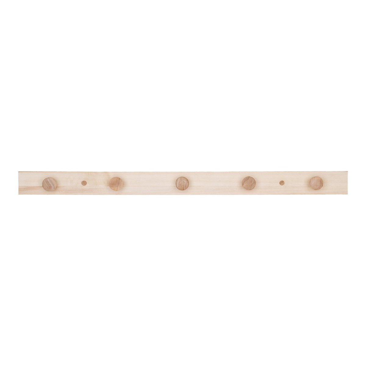 Portemanteau Abano en bois naturel, vue de face montrant sa longueur de 70 cm