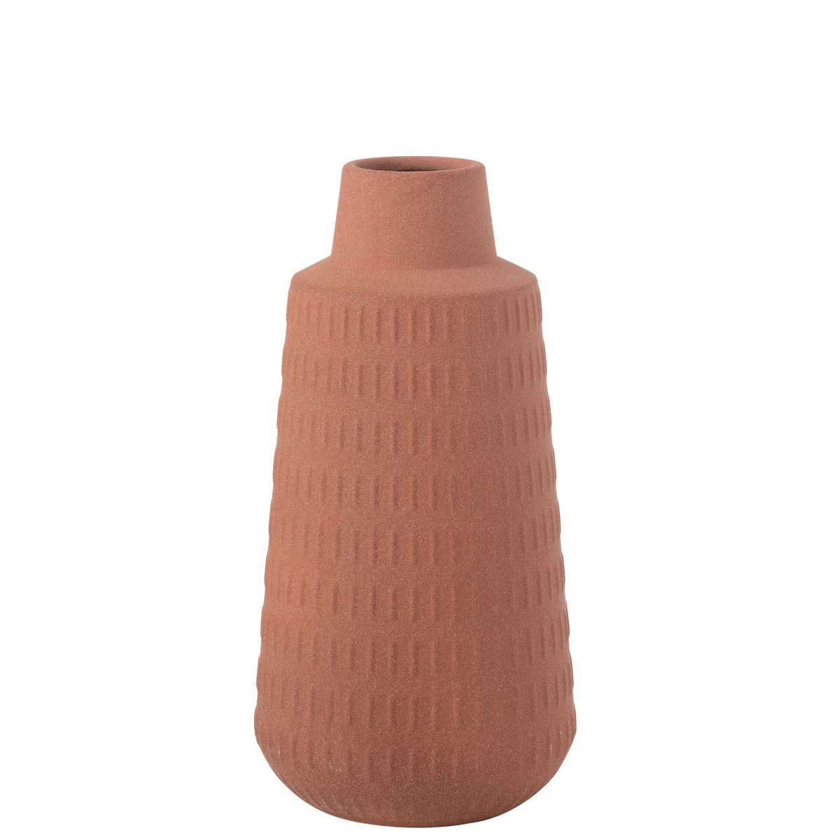 Vase Ria sculpté en porcelaine orange - vue avant