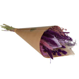 Lot de 6 bouquets de fleurs séchées violettes 60 cm