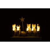 Crèche J-Line en polyrésine avec lumières LED - vue avant