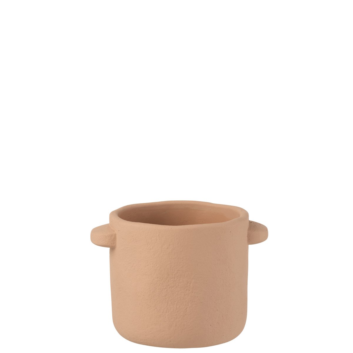 Pot de fleurs J-Line Gustave en ciment marron clair, vue de face