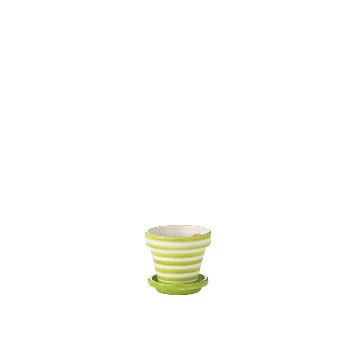 Pot de fleurs J-Line Liline Granada Stripes sur une table en bois