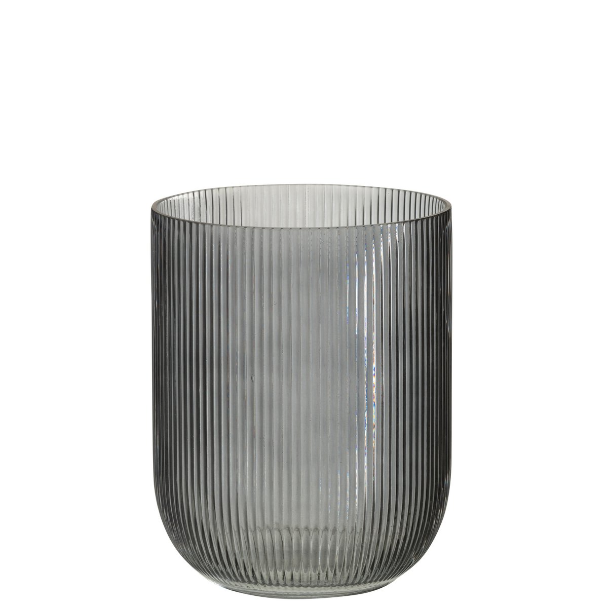 Vase J-Line Rayé en verre noir, élégant et moderne
