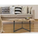 Table d'appoint 56 x 47 cm table basse de table de salon bon cadre en métal noir - blanc blanc