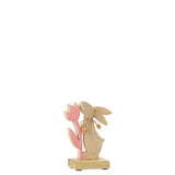 Lapin décoratif J-Line en bois rose, élégant et raffiné