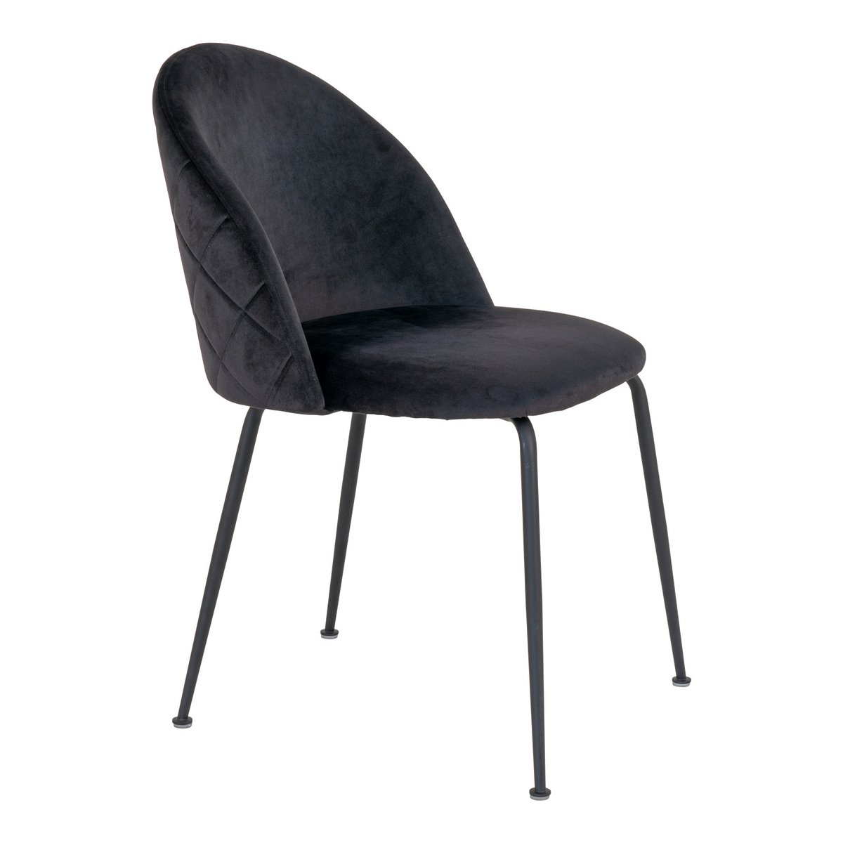 Lot de 2 chaises Geneve en velours noir, ambiance salle à manger