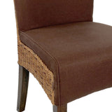 Chaise de salle à manger de chaise en rotin ensemble 4 morceaux de chaises de jardin d'hiver bilbao chaises rembourrées prairie marron