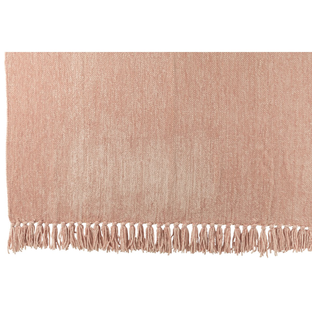 Couverture J-Line en chenille rose, vue d'ensemble élégante
