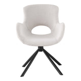 Vue latérale de la chaise pivotante Amorim avec structure en métal