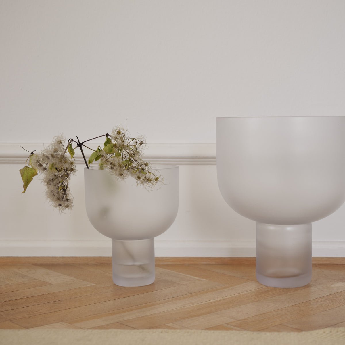Vase NEBL moyen givré - détail du verre dépoli