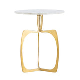 Table d'appoint métal ronde ø 45 x 56 cm table décorative marbre Sohoo cadre argent ou or