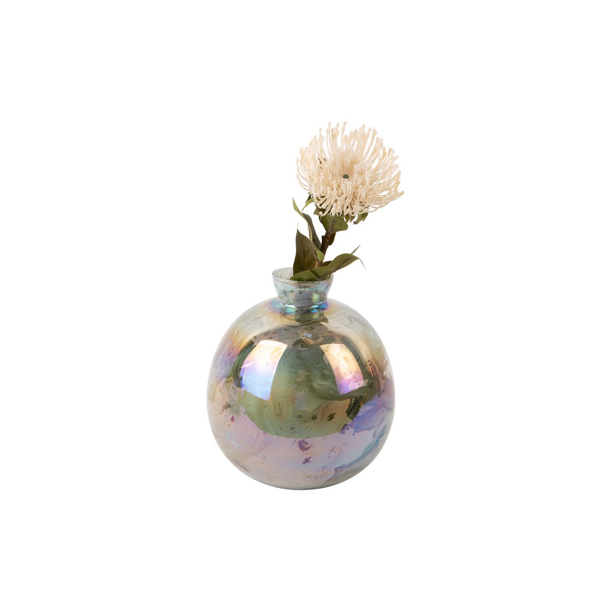 Vase Mélange Bouteille en verre vert, détail de la texture et de la finition.