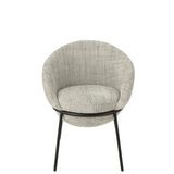Chaise J-Line en métal gris/noir vue de face, design contemporain