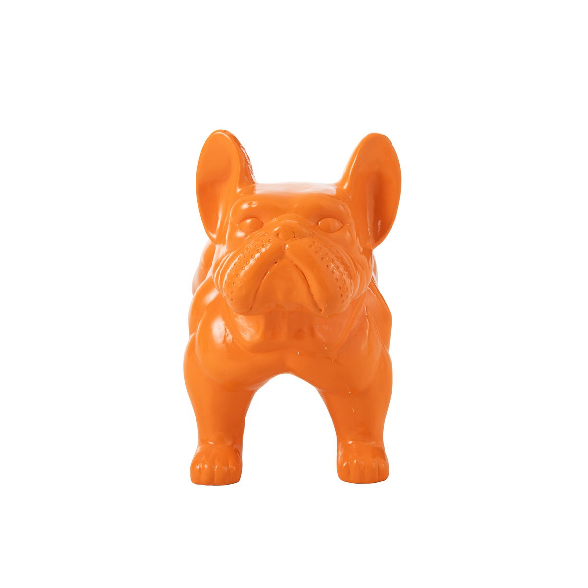 Décoration Bulldog J-Line en bois orange, vue avant