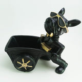 Poussette en polyrésine pour chien noir