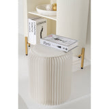 Pouf J-Line pliable en papier blanc cassé - vue d'ensemble