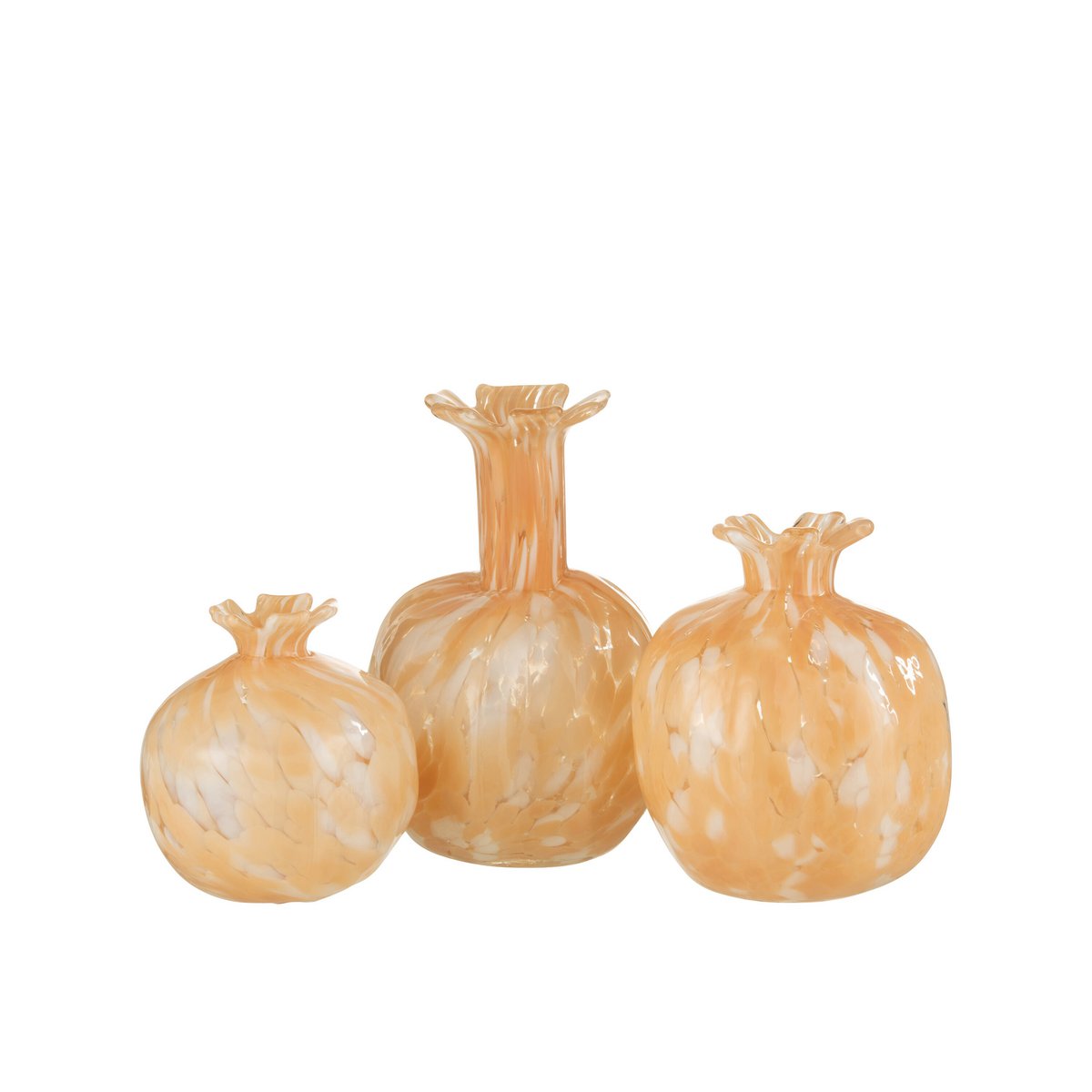 Vase Melissa en verre beige de 23 cm, vue de face