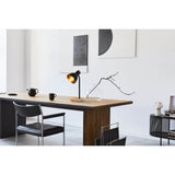 Lampe de bureau "Marie" en métal et en bois, E14, noir, 36,5 cm de haut
