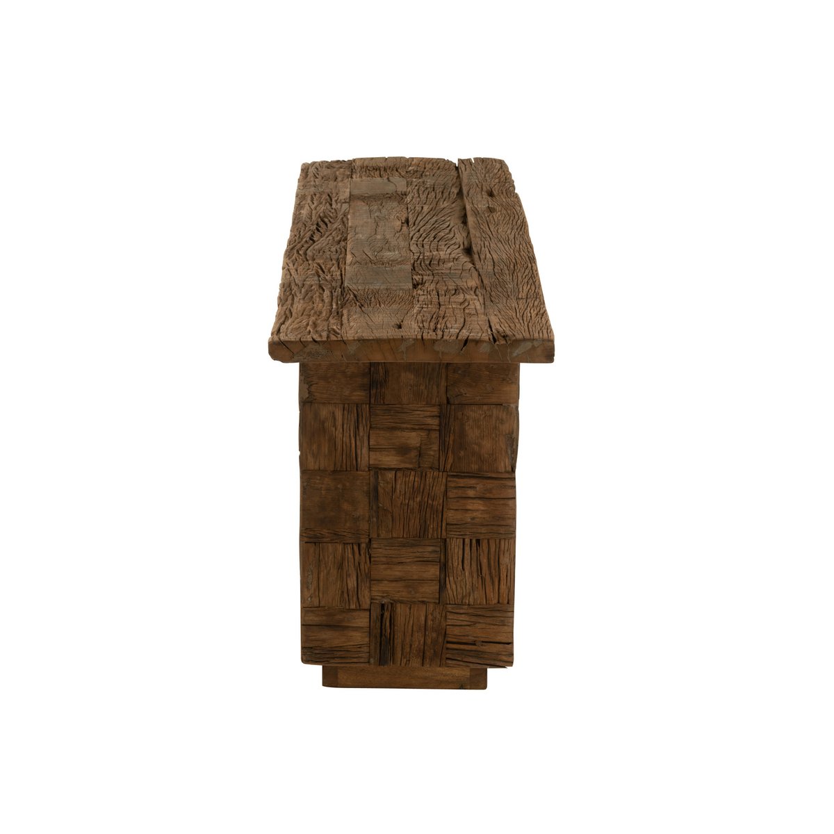 Console J-Line Woody Hout Naturel - angle latéral mettant en valeur le design
