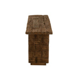 Console J-Line Woody Hout Naturel - angle latéral mettant en valeur le design