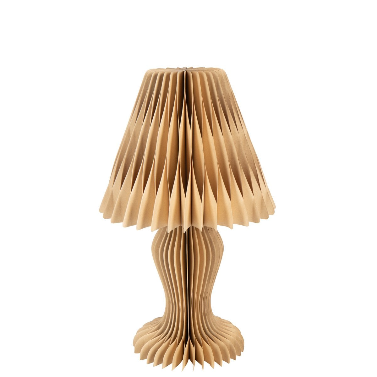 Abat-jour Vintage Pliable J-Line en papier camel, design élégant et chaleureux