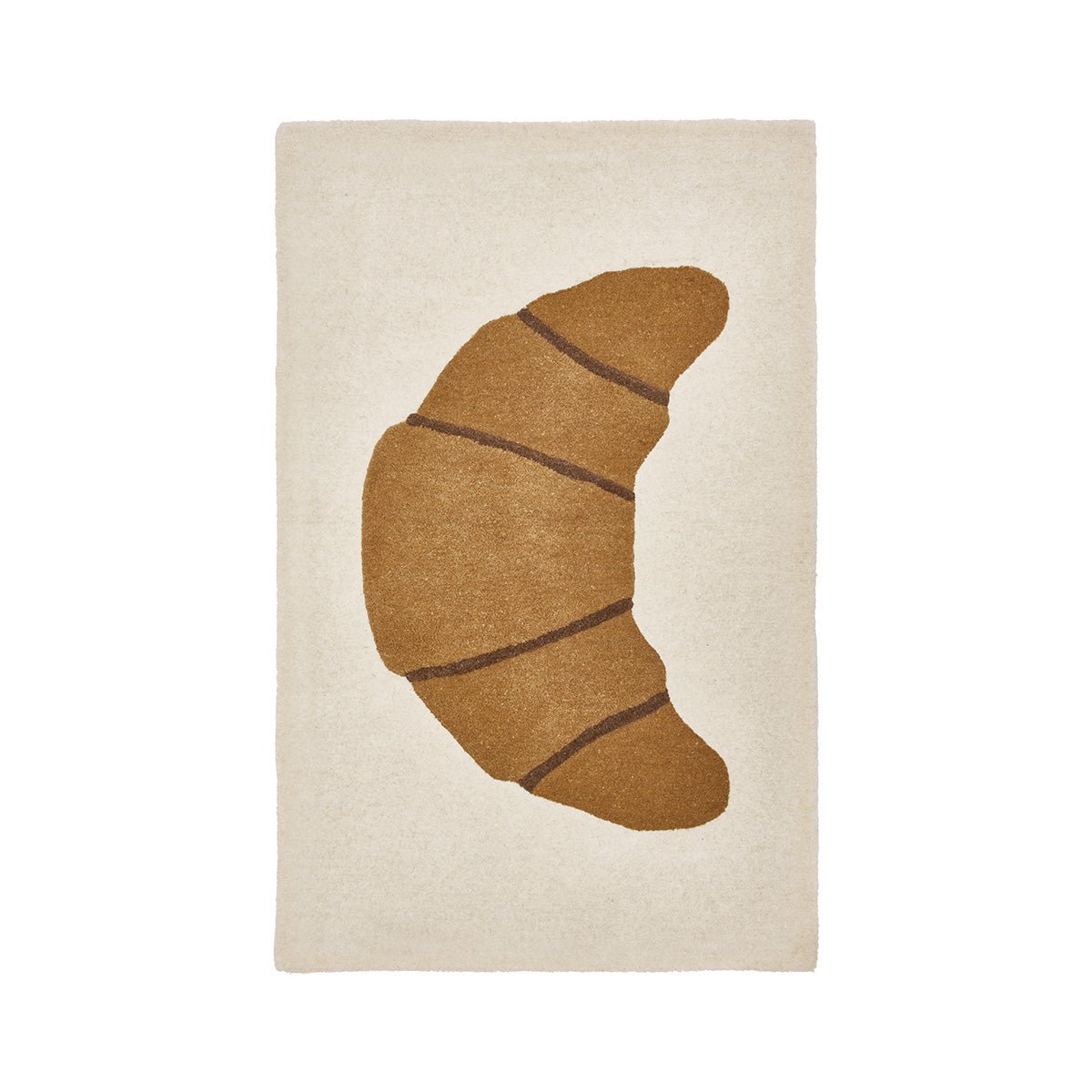 Tapis touffeté Croissant OYOY - vue de face avec texture 3D