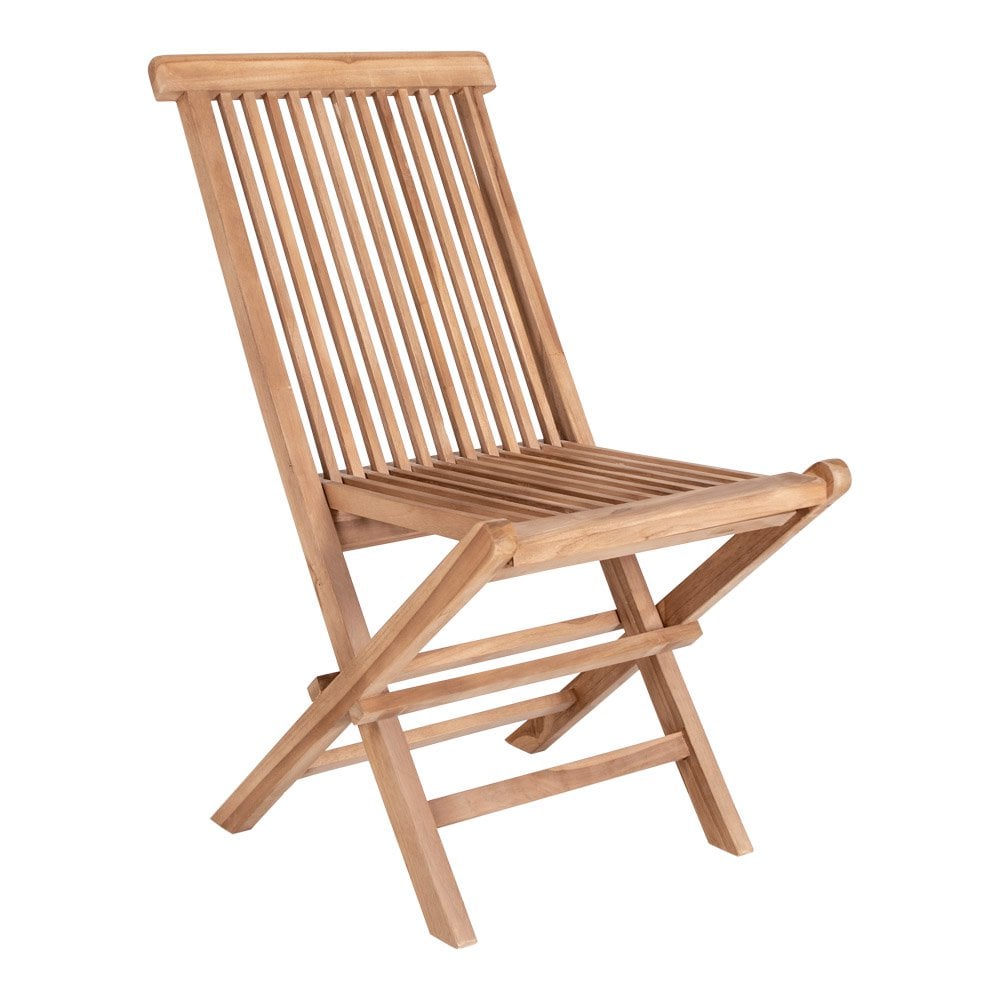Chaise de salle à manger Toledo en teck naturel, vue de face