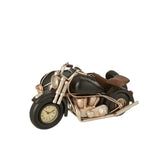 Décoration Moto Antique J-Line en métal noir sur une étagère