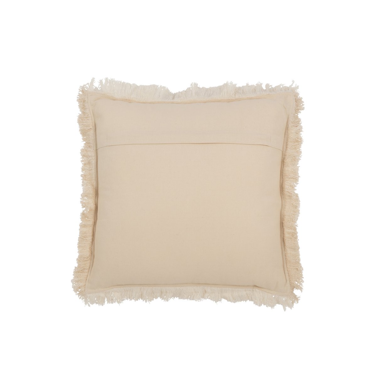 Coussin Franges Mousseline Coton Beige Clair avec franges élégantes